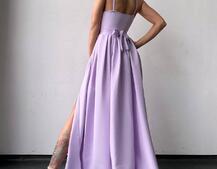 Сукня максі на тонких бретелях з розрізом на спідниці  Сукня максі на тонких бретелях з розрізом на спідниці  | PUSHKA SHOP