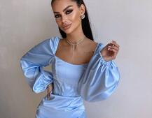 Атласний  комплект: корсет + спідниця з драпіруванням Атласний  комплект: корсет + спідниця з драпіруванням | PUSHKA SHOP