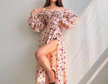 Сукня міді з квітковим принтом  Сукня міді з квітковим принтом  | PUSHKA SHOP