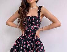 Сукня з корсетним верхом та оборками на спідничці Сукня з корсетним верхом та оборками на спідничці | PUSHKA SHOP