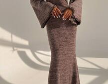 Трикотажна сукня максі з розкльошеними рукавами та відкритою спиною | PUSHKA SHOP