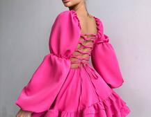 Сукня з воланами та шнурівкою  по спинці Сукня з воланами та шнурівкою  по спинці | PUSHKA SHOP