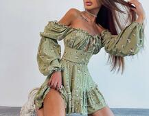 Сукня з квітковим принтом з воланами на ґудзиках  Сукня з квітковим принтом з воланами на ґудзиках  | PUSHKA SHOP