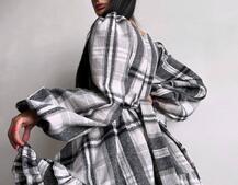 Сукня з подвійною спідницею та обʼємними рукавами у клітинку  Сукня з подвійною спідницею та обʼємними рукавами у клітинку  | PUSHKA SHOP