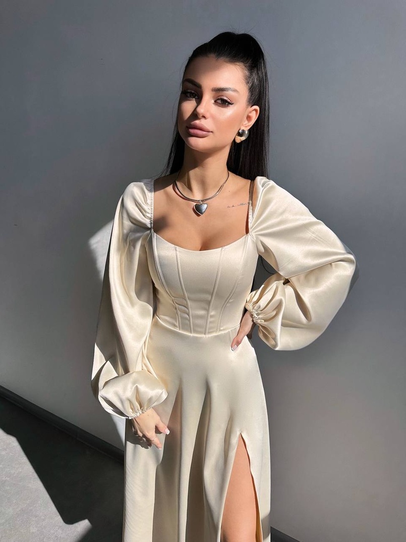 Елегантна сукня міді з корсетним верхом | PUSHKA SHOP