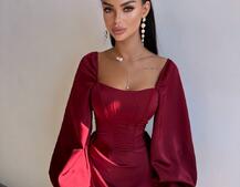 Атласний комплект: корсет + спідниця максі з драпіруванням Атласний комплект: корсет + спідниця максі з драпіруванням | PUSHKA SHOP