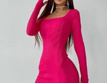 Платье-мини с квадратным вырезом  Платье-мини с квадратным вырезом  | PUSHKA SHOP