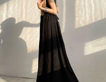 Платье-макси из сетки   с блестками  Платье-макси из сетки   с блестками  | PUSHKA SHOP