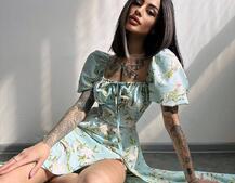 Сукня- міді  з квітковим принтом Сукня- міді  з квітковим принтом | PUSHKA SHOP