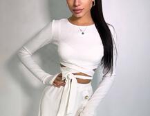 Трикотажный комплект: юбка  миди с разрезом + топ с завязками на талии  Трикотажный комплект: юбка  миди с разрезом + топ с завязками на талии  | PUSHKA SHOP