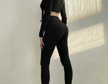 Трикотажный комплект: топ со шнуровкой + леггинсы  Трикотажный комплект: топ со шнуровкой + леггинсы  | PUSHKA SHOP