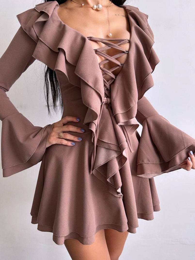 Сукня з з воланами на ґудзиках  Сукня з з воланами на ґудзиках  | PUSHKA SHOP