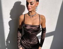 Комплект: корсет з рукавичками + спідниця максі з драпіруванням   | PUSHKA SHOP