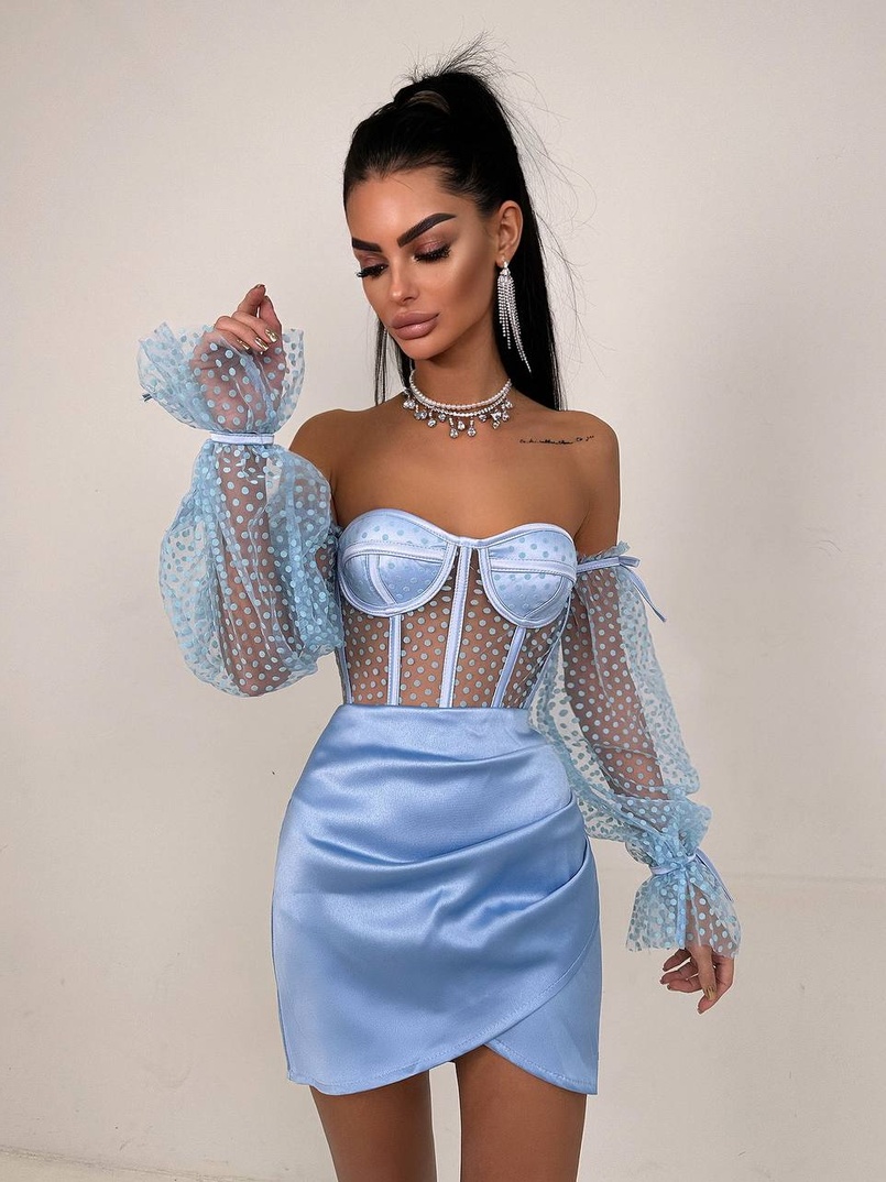 Улюблений комплект в новому виконанні: корсет бюстьє з об’ємними рукавами + спідниця міні | PUSHKA SHOP