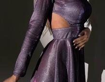 Блискуча сукня з відкритою  спинкою Блискуча сукня з відкритою  спинкою | PUSHKA SHOP