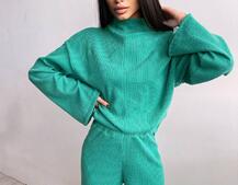 Повсякденний костюм із теплого трикотажу-рубчика Повсякденний костюм із теплого трикотажу-рубчика | PUSHKA SHOP