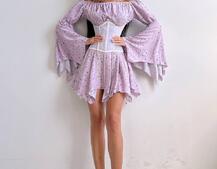 Сукня асиметричного крою з розкльошеними рукавами + корсет декорований стразами Ручна робота Сукня асиметричного крою з розкльошеними рукавами + корсет декорований стразами Ручна робота | PUSHKA SHOP