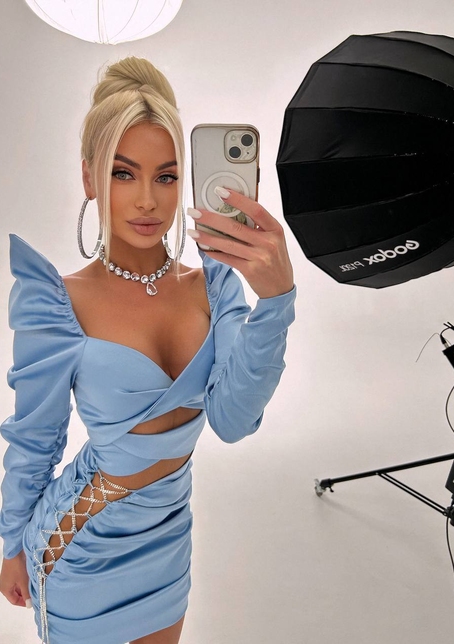 Сукня міні з драпіруванням, декорована стразами  | PUSHKA SHOP