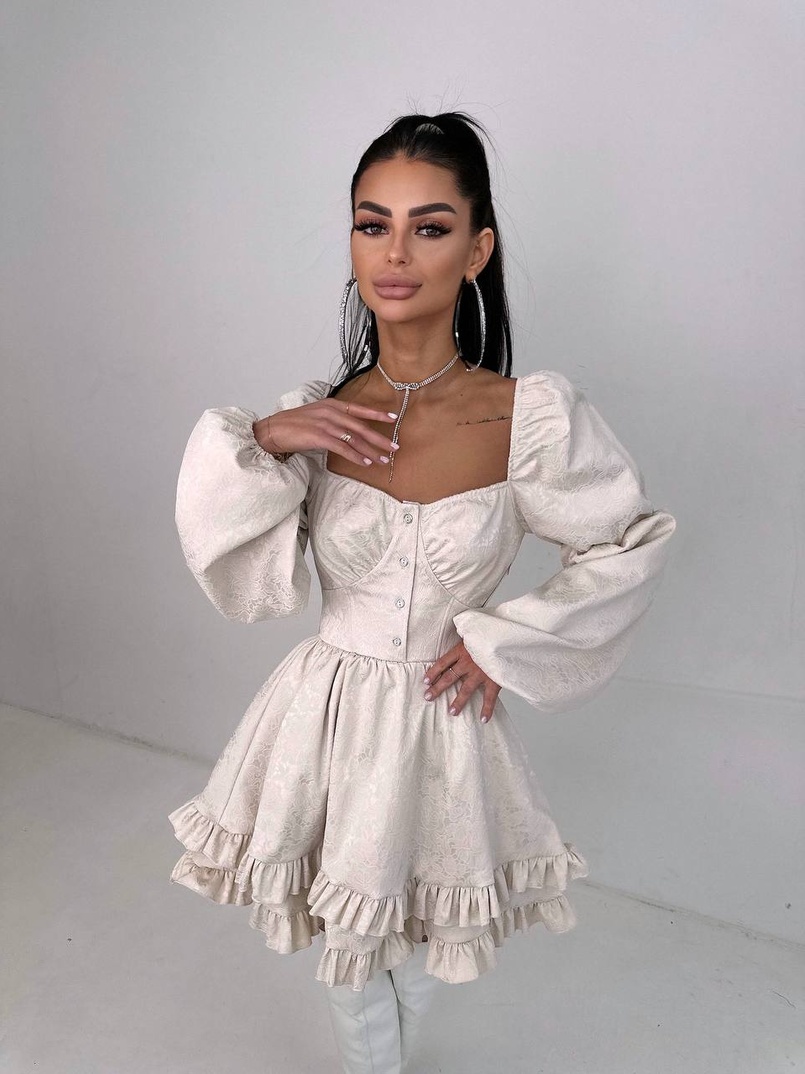 Корсетна сукня  з пишною подвійною спідницею та рюшами  Корсетна сукня  з пишною подвійною спідницею та рюшами  | PUSHKA SHOP