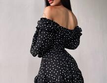 Сукня в горошок на ґудзиках з воланами  Сукня в горошок на ґудзиках з воланами  | PUSHKA SHOP