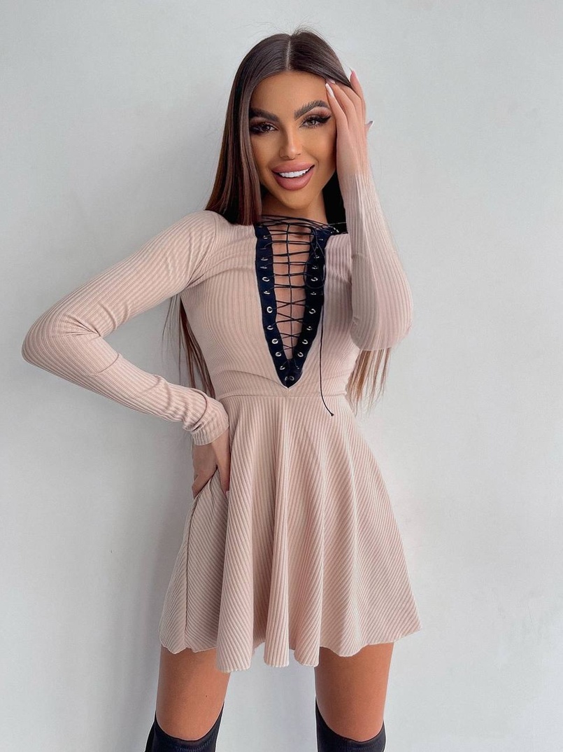 Сукня міні зі шнурівкою  Сукня міні зі шнурівкою  | PUSHKA SHOP