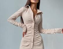 Платье-мини на пуговицах | PUSHKA SHOP