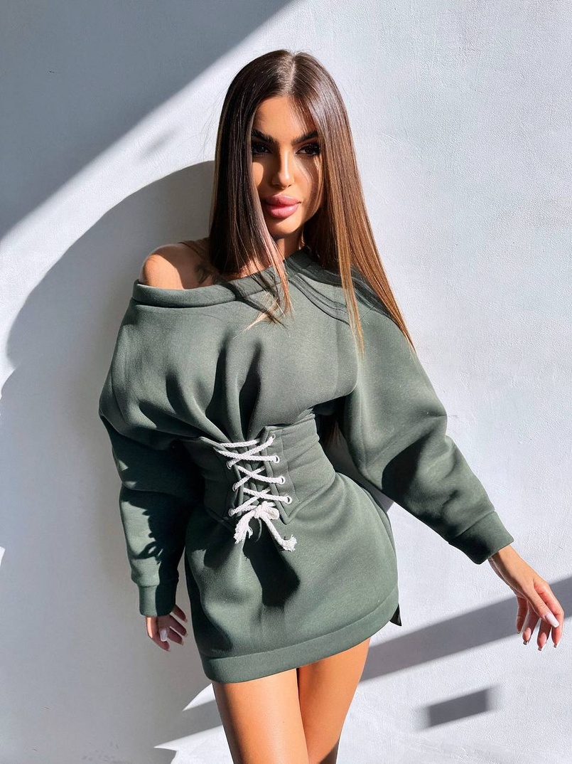 Тепле затишне худі over-size на флісі + корсет на шнурівці Можна носити з корсетом та без Тепле затишне худі over-size на флісі + корсет на шнурівці Можна носити з корсетом та без | PUSHKA SHOP