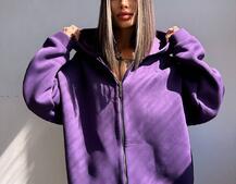 Трендове худі over size із сяючими стразами  | PUSHKA SHOP