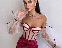 Атласний  комплект: корсет + спідниця  | PUSHKA SHOP