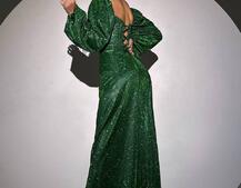 Сяючий комплект: корсет  + спідниця  максі з драпіруванням | PUSHKA SHOP