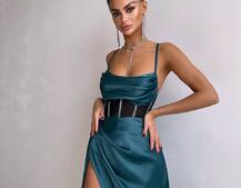 Комплект: корсет, декорований стразами + спідниця максі з драпіруванням  | PUSHKA SHOP