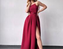 Сукня максі  з розрізом на спідниці  Сукня максі  з розрізом на спідниці  | PUSHKA SHOP