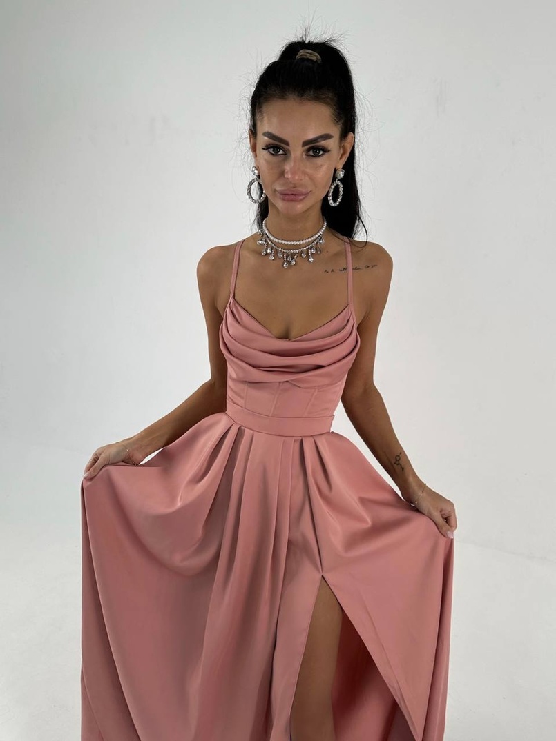 Атласний комплект: корсет + спідниця максі  | PUSHKA SHOP