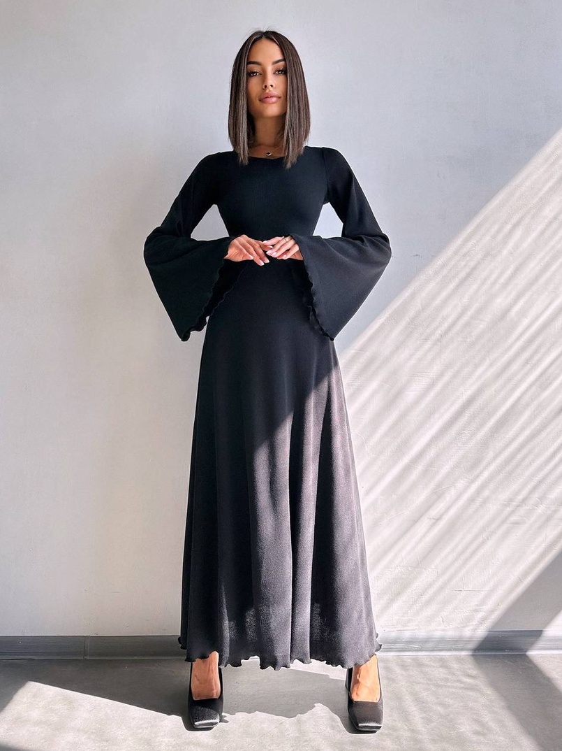 Трикотажна сукня зі шнурівкою на спинці    Трикотажна сукня зі шнурівкою на спинці    | PUSHKA SHOP