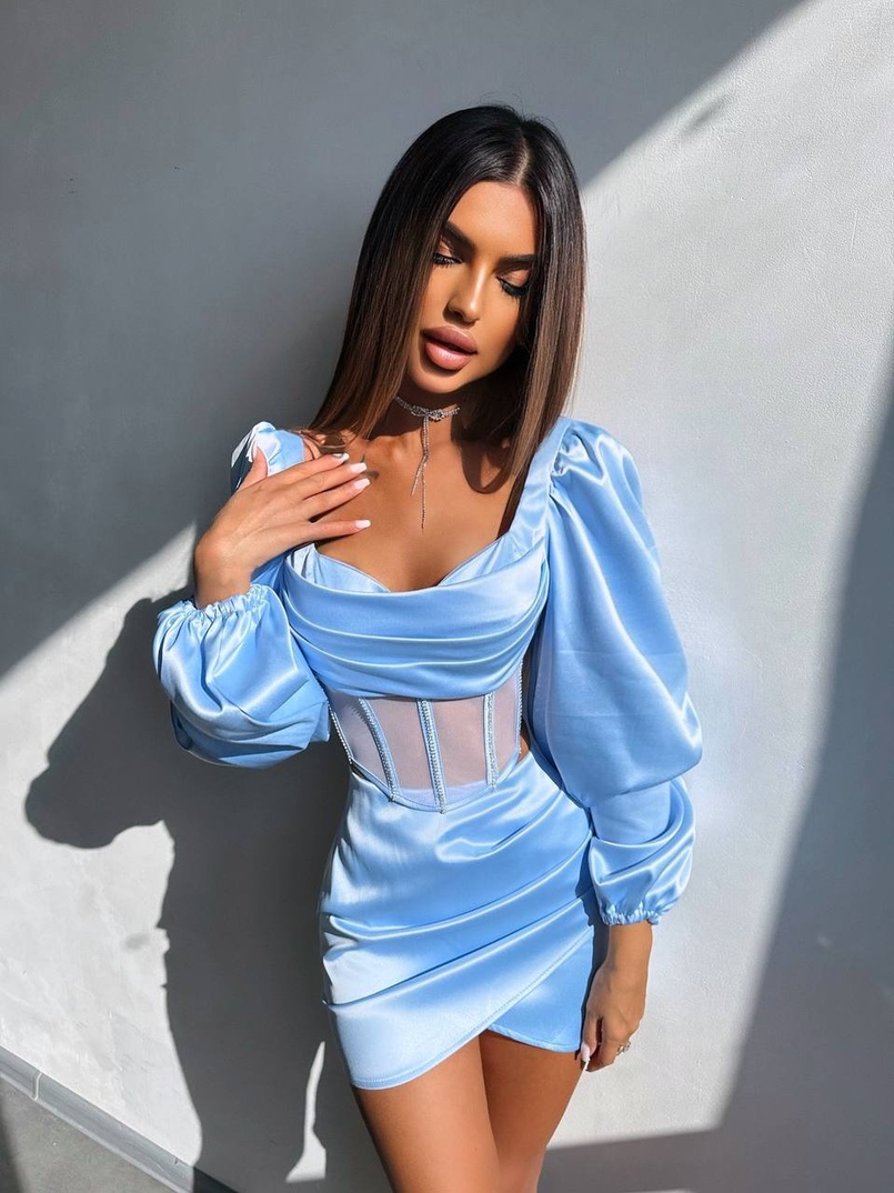 Комплект: корсет, декорований стразами   + спідниця міні з драпіруванням  Комплект: корсет, декорований стразами   + спідниця міні з драпіруванням  | PUSHKA SHOP