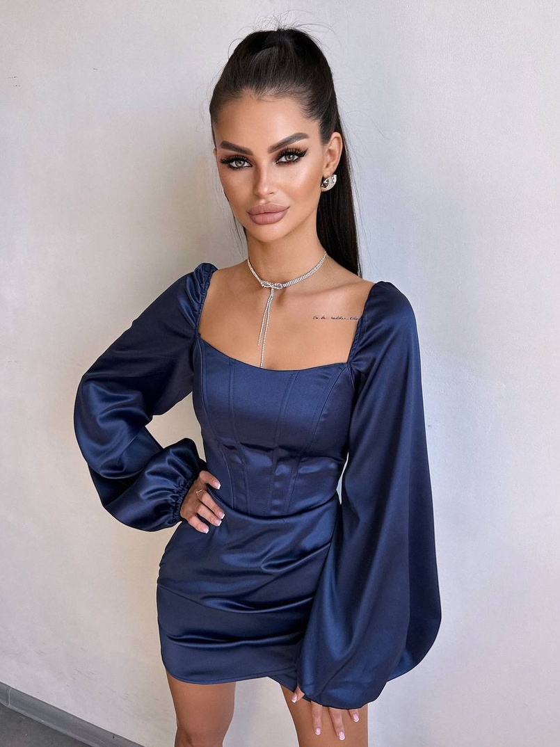 Атласний  комплект: корсет + спідниця з драпіруванням Атласний  комплект: корсет + спідниця з драпіруванням | PUSHKA SHOP