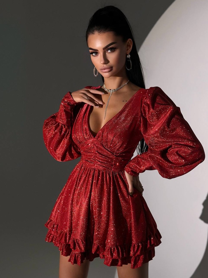 Сукня із пишною подвійною спідницею та драпіруванням Сукня із пишною подвійною спідницею та драпіруванням | PUSHKA SHOP