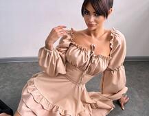 Сукня з воланами та шнурівкою  по спинці Сукня з воланами та шнурівкою  по спинці | PUSHKA SHOP