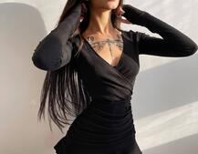 Трикотажное платье с присобранной юбкой Трикотажное платье с присобранной юбкой | PUSHKA SHOP