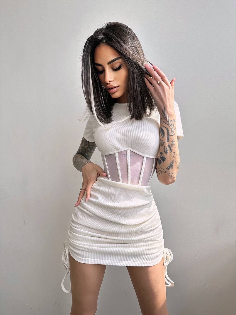 Сукня-міні  з елементами корсету  Довжину спідниці можна регулювати  | PUSHKA SHOP