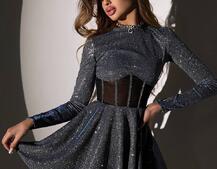 Блискуча корсетна сукня з пишною спідницею Блискуча корсетна сукня з пишною спідницею | PUSHKA SHOP