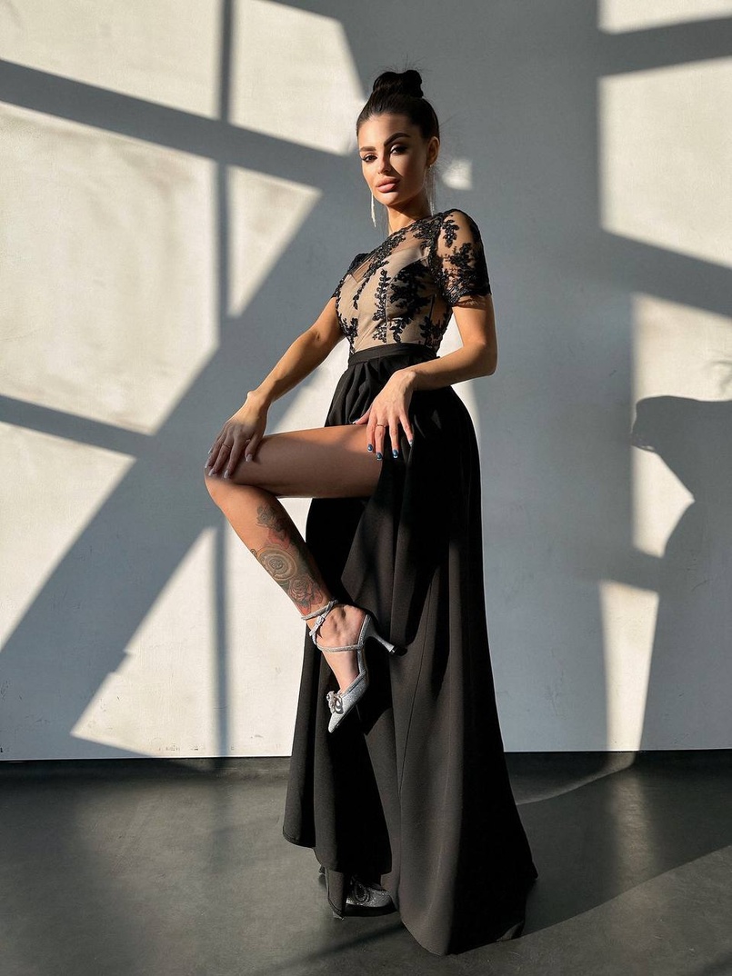 Сукня максі з мереживом  Сукня максі з мереживом  | PUSHKA SHOP