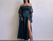 Сукня міді з корсетом декорована мереживом  | PUSHKA SHOP