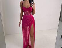 Комплект: корсет декорований стразами + спідниця максі  | PUSHKA SHOP