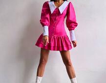 Котонова сукня з рюшами на гудзиках зі шнурівкою на спинці Котонова сукня з рюшами на гудзиках зі шнурівкою на спинці | PUSHKA SHOP