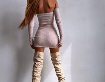 Трикотажна сукня міні з чашечками  | PUSHKA SHOP