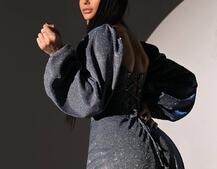 Сяючий комплект: корсет  + спідниця  максі з драпіруванням | PUSHKA SHOP