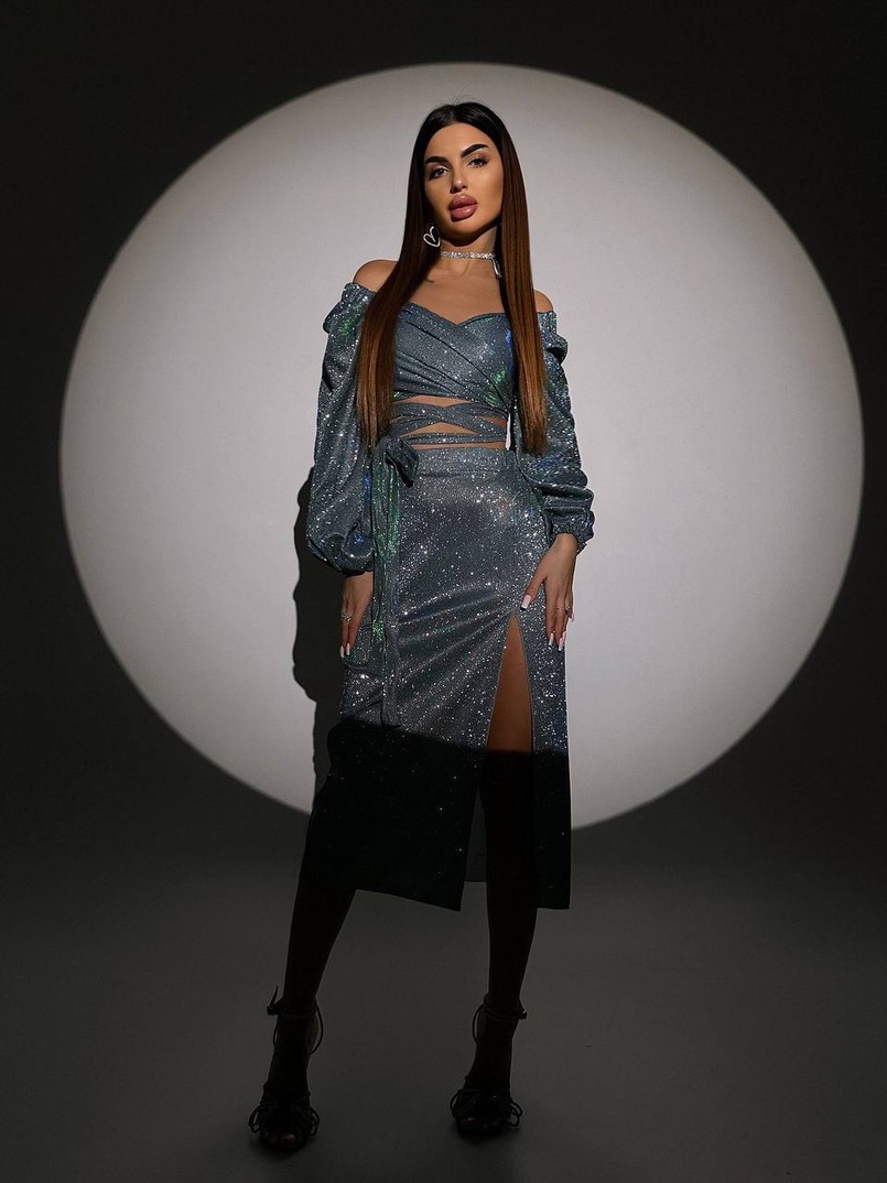 Сяючий комплект: топ  + спідниця  | PUSHKA SHOP