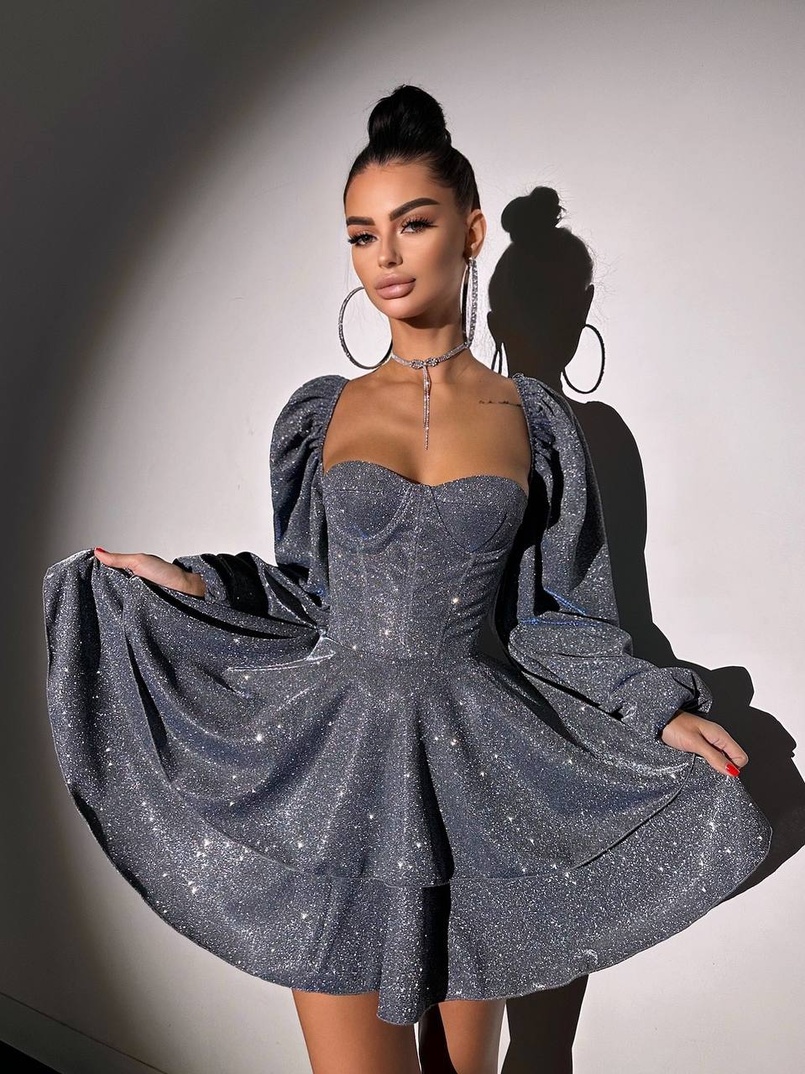 Сяюча корсетна сукня бюстьє з подвійною спідницею  | PUSHKA SHOP