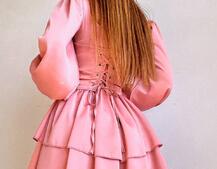 Комплект: сукня з подвійною спідницею + корсет, декорований стразами    Комплект: сукня з подвійною спідницею + корсет, декорований стразами    | PUSHKA SHOP